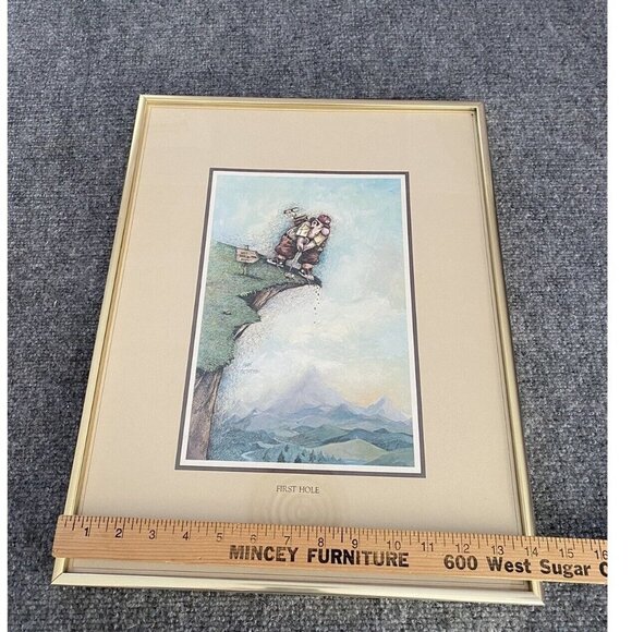 Gary Patterson Framed Golf Print‎ First Hole 18x14 Matted Funny Sports Man Cave - Picture 6 of 8